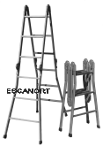 Escalera articulada multifunción en acero
