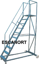 Escalera rodante tipo avión 4 ruedas, plataforma