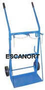 Carrito tubo doble, cadena, gancho para mangueras