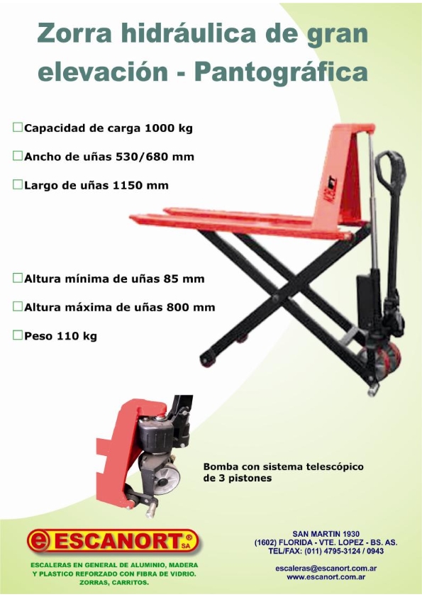 Zorra pantográfica de gran elevación