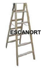 Escalera madera escalón plano y vertical