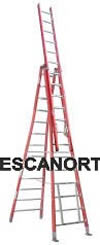 Escalera doble con extensión de fibra de vidrio